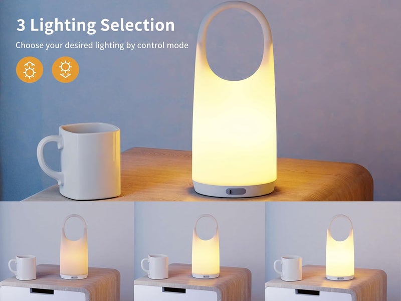 ANNAITE Portable Night Light Table Lamp 2 in 1 Charging LED Camping Lantern Waterproof 3-Levels Dimming&Silicone Shell Shatterproof Survival Kits for Indoor Outdoor Home Emergency Light Power (Warm Colors) - Image 2